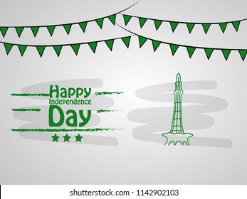 Illustration of background for Pakistan Independence Day