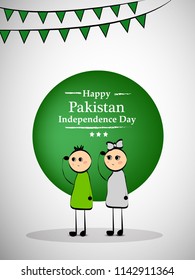 Illustration of background for Pakistan Independence Day