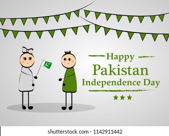 Illustration of background for Pakistan Independence Day