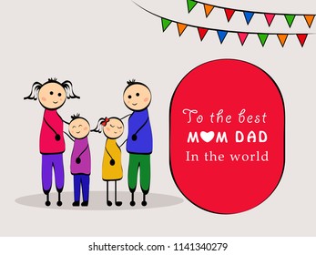 Illustration of background for Parents Day celebration