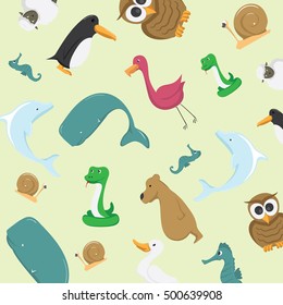 Illustration background pattern animals