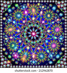 illustration background with a pattern of brilliant gems