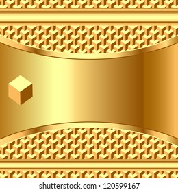 illustration background pattern gold cubes with the band for the message