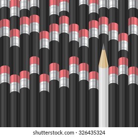 Illustration of background from pencils in black and white colors
