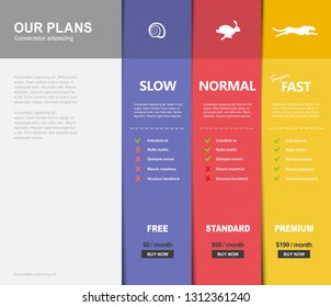 Illustration background for price comparison of services or products with illustrated animals.