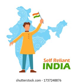 illustration of background promoting and supporting Vocal for Local campaign of India to make it self reliant and self dependent