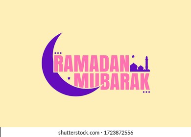 Illustration background of Ramadan Mubarak for media social cover, wallpaper or etc