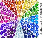 Illustration background  of rich variety of colors of natural gemstones. 