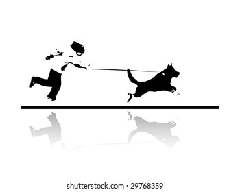 Illustration of background with running with my hound dog