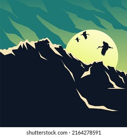 ilustración del fondo del paisaje por la noche, adecuado para ser utilizado como fondo para sus fotos