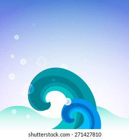 illustration background sea blue vector