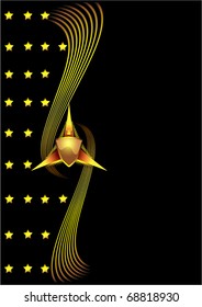 illustration background with shield and line and star