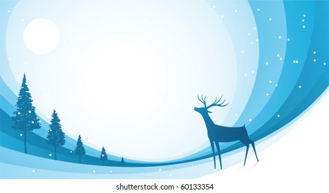 Illustration background of snow reindeer