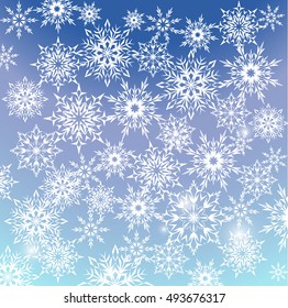Illustration of background from snowflakes.
