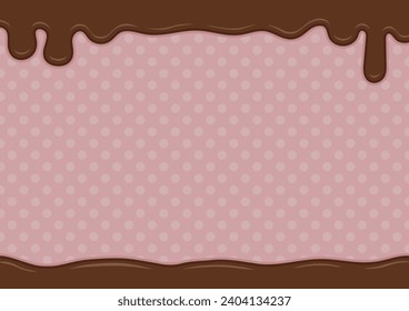 Ilustración de un fondo con una salpicadura de chocolate sobre un fondo marrón