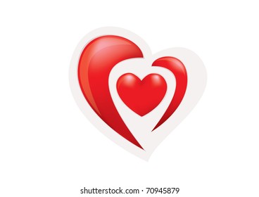 Illustration background of a stylized red heart