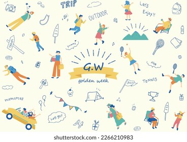 Illustration with a background suitable for Golden Week