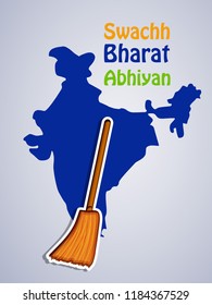 Illustration of background for Swachh Bharat Abhiyan,  is a massive movement that seeks to create a Clean India by the Government of India
