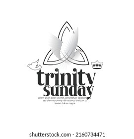 illustration of a background for Trinity Sunday with dove Holy Spirit, and celebrates the Christian 