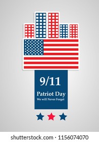 Illustration of background for USA 9/11 Patriot Day