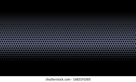 Illustration background vector graphic of black color gradient holed steel plate 