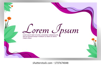 vector de fondo de ilustración de color púrpura y hoja con flor