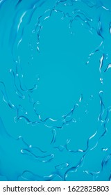 Illustration of a background with water splashes. The circulation of fluid. A 3D vector.