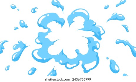 Illustration background of water splashes spreading round