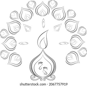 illustration of an background which is used for puja |Diwali celebration