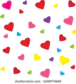 Illustration background wiht colorful hearts