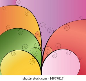 Illustration of background wit color tree