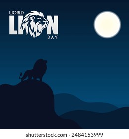 illustration of a Background for World Lion Day. August 10th, great for greeting card