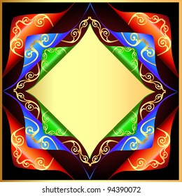 illustration background with wreathed edge and gold(en) pattern