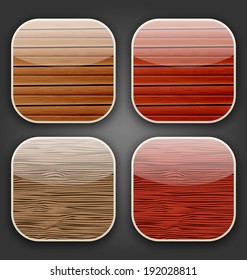 Illustration backgrounds with wooden texture for the app icons - vector
