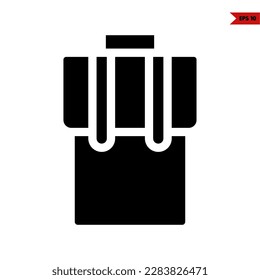illustration of backpack glyph icon 