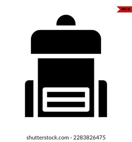 illustration of backpack glyph icon 