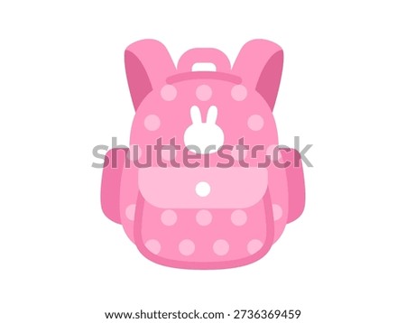 Illustration of a backpack icon with a rabbit design