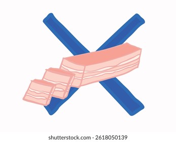 Illustration of bacon and batten symbol forbidden in religion
