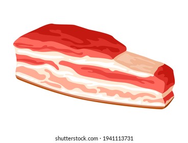 Illustration of bacon. Icon or image for butcher shops and industries.