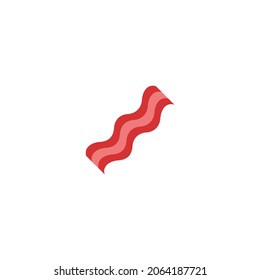 Illustration of Bacon Meat Flat Icon - Fast Food Icon Set, Vector Illustration Design.