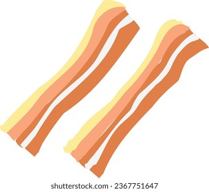 illustration bacon slices for breakfast set
