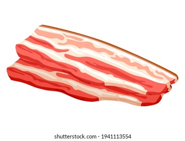 Illustration of bacon slices. Icon or image for butcher shops and industries.