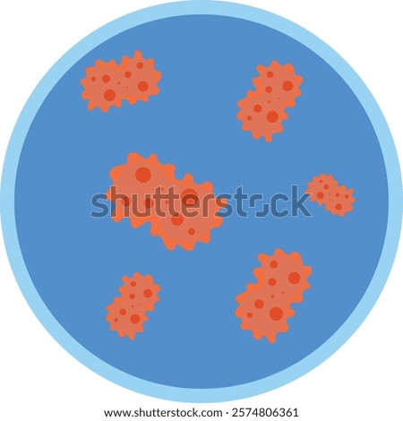 Illustration of Bacteria in Petri Dish
