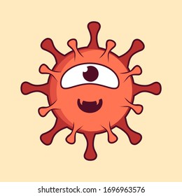 Ilustración Virus de bacterias vector de corona, covid-19, Diseño plano gráfico a todo color 2019 nCov fondo para infografías, póster, banner, adhesivos, logotipo, noticias sobre salud, etc