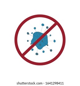 Illustration of bacteria, viruses, microbe and germs. Infection warning. Stock vector isolated illustration. 