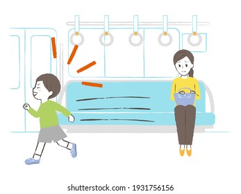 illustration of bad behavior on the train