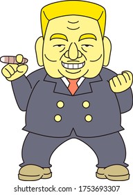 Illustration of bad middle-aged blonde
