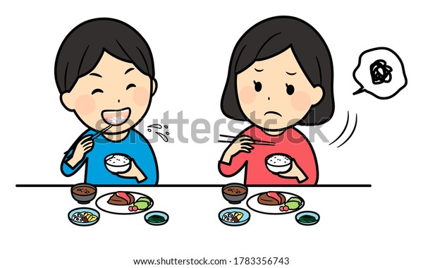illustration of bad table\
manners and kids