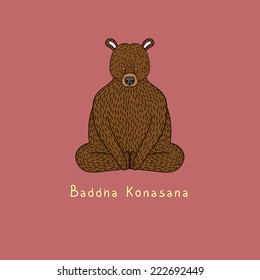 Illustration of Baddha Konasana yoga pose - animal yoga
