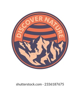illustration of badge vintage mountain outdoor for logo,sticker, and other uses